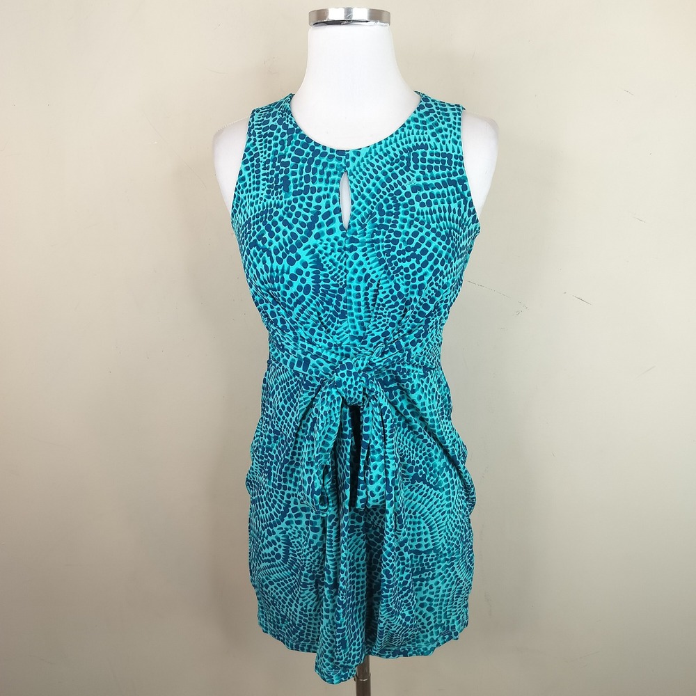 Banana Republic Issa London Mini Dress Womens XS Petite‎ Animal Print Tie Waist